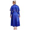Womens Metallic Trim Church Choir Robe Stand Collar Long Sleeve Button Loose Dress