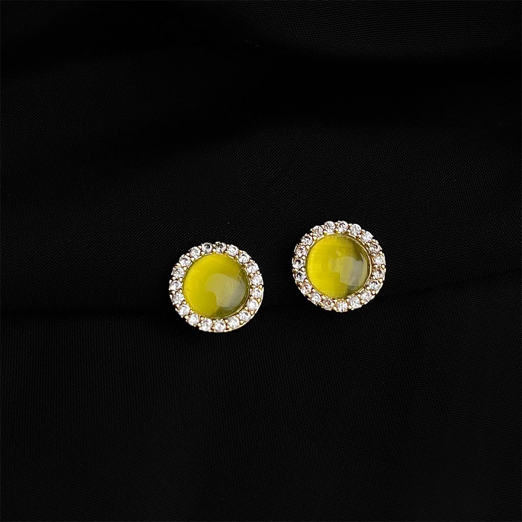 18K Gold Plated Clip-on Enamel Flower Earrings - Non-Pierced, High Color Retention