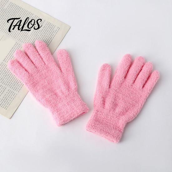 Anti Cold Windproof Mittens Winter Warm Coral Fleece Gloves for Women, Soft Five Finger Solid Color Accessories Gloves, Thermal Autumn Breathable Hand