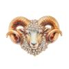 Vintage Ram Head Brooch Sparkling Rhinestone Inlay Eco Friendly Enamel Craft For Daily Wear Party Outfits Jewelry Gifts