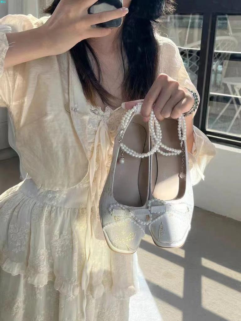 Chaussures à talon compensé style chinois, chaussures pour cheongsam, chaussures Mary Jane, talon épais, tempérament, été, ancienne, princesse