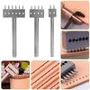 3PCS Spacing Punch Tool DIY Leather Craft Hole Punching Set Belt Hole Puncher(8mm(2+4+6) )