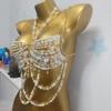 European Style Beaded Tassel Chest Chain Strappy Women's Vest for Beach Parties
