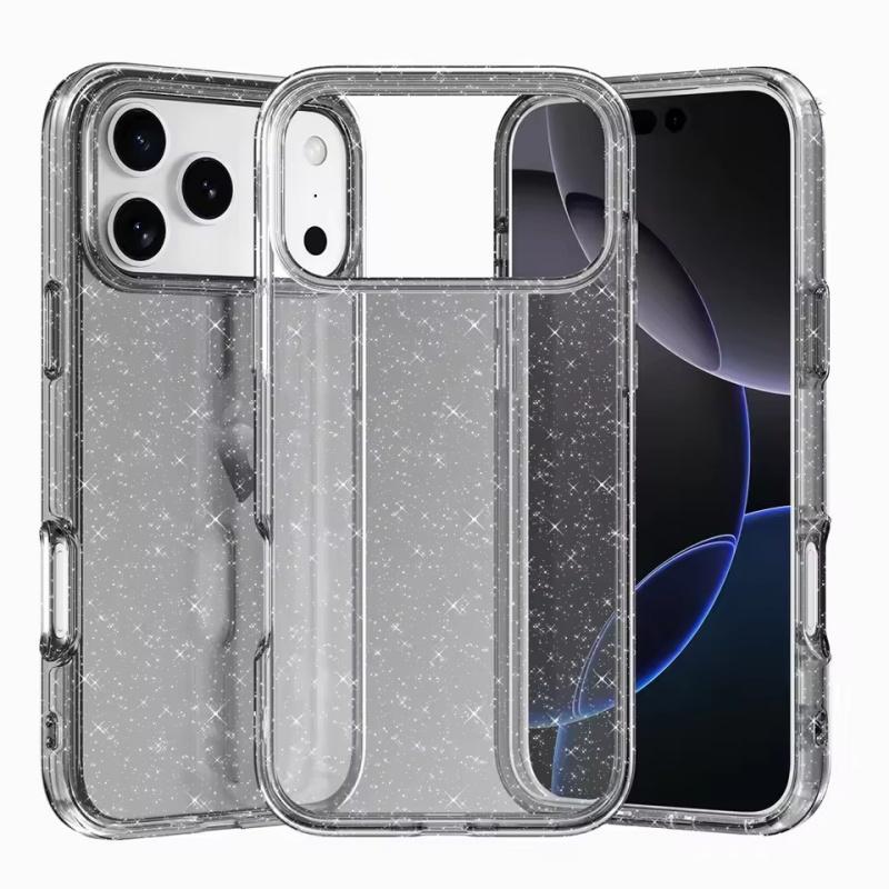 

Роскошный прозрачный чехол с блестками для iPhone 17 Air 16E 15 14 13 12 11 Pro Max Plus Mini XS 7 8 XR Противоударный прозрачный защитный чехол iPhone 7