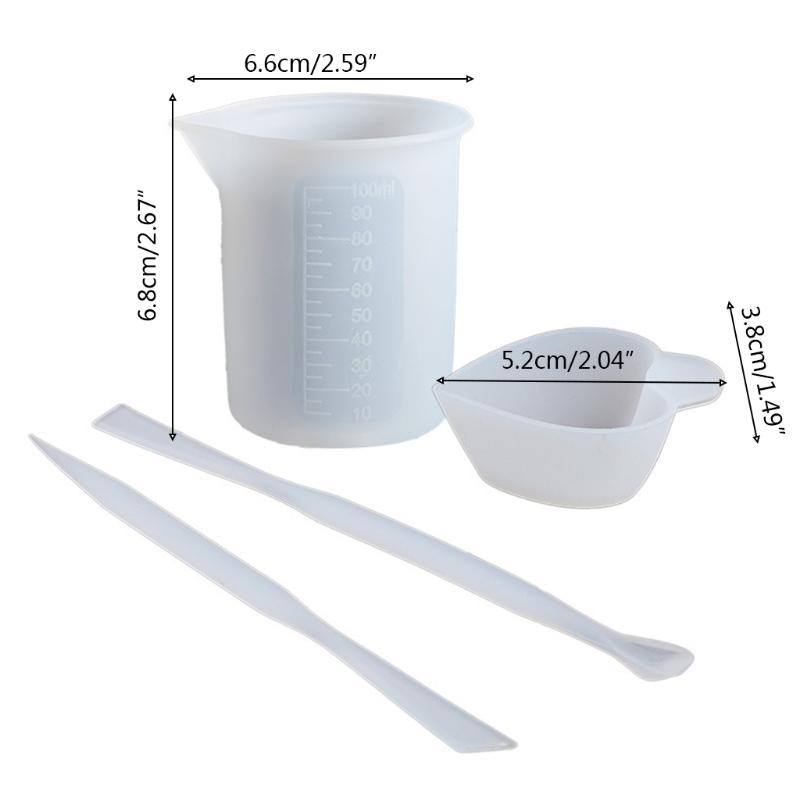 Reusable 100ml Non-Stick Measuring Cup with Precise Scale Resin Mixing Cup Card Slot Cup Dispensing Cup Epoxy Split Cup