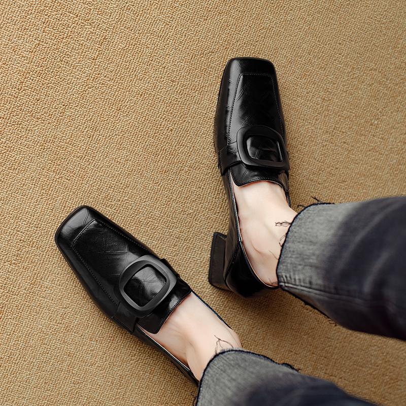 Shoes Female 2025 Hot Sale Mary Janes Women's High Heels Retro Dress Pumps Women Square Toe Med Heel Shoes Women