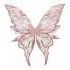 Glittery Butterfly Wings Costume Props - Elastic Strap Gold Stamp Decorated for Themed Party & Photography