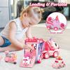 JQLM 5 IN 1 Unicorn Toy Girl Cars, Carrier Truck Toys for Girls Toddlers with Sound&Light, Birthday Christmas Toys Gifts for 2 3 4+ Year Old Baby