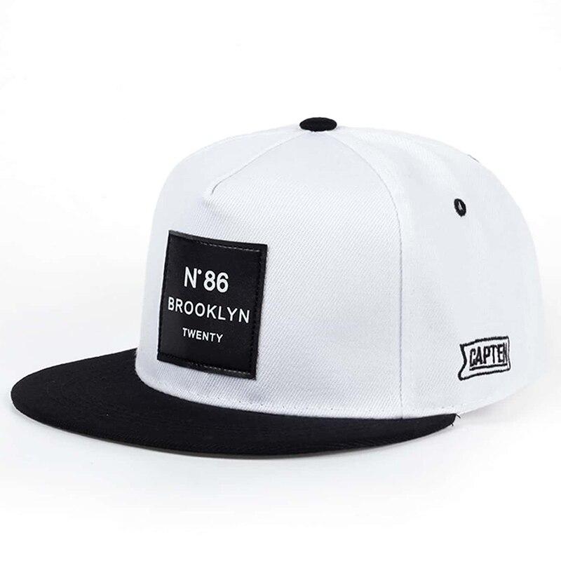 

Unisex Brooklyn Print Label Embroidery Hip-hop Hats Outdoor Adjustable Casual Baseball Caps Sunscreen Hat чорний білий колір