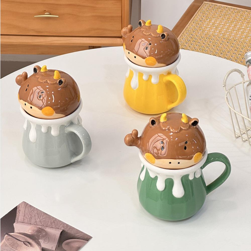 Bullish Chinese Style Mug, Creative Large-capacity Cute Ceramic Water Cup, Practical Coffee Cup Gift