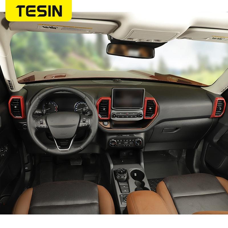 TESIN ABS Air Conditioner Vent Outlet Decorative Ring Protective Cover For Ford Bronco Sport 2022 Car Interior