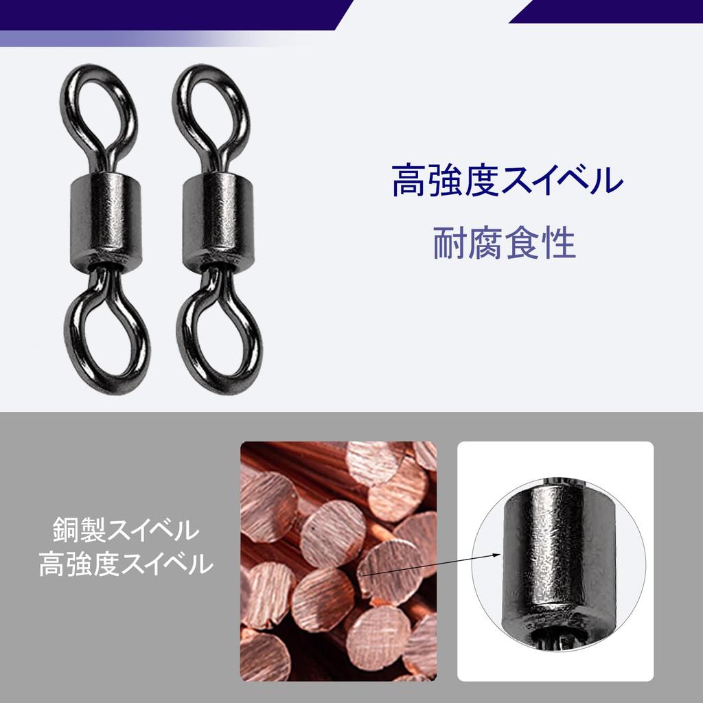AMSYPORTS Fishing Sea Fishing Stainless Rolling 100 20kg High-Strength Swivels, Corrosion-Resistant, Swivels, Steel, Swivels, Egg-Snaps, Fishing,