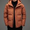Down Jacket Men's Winter 90 Down White Duck Down Men's Casual Warm Bread Coat Anti-cold Trendy Hooded Short Jacket