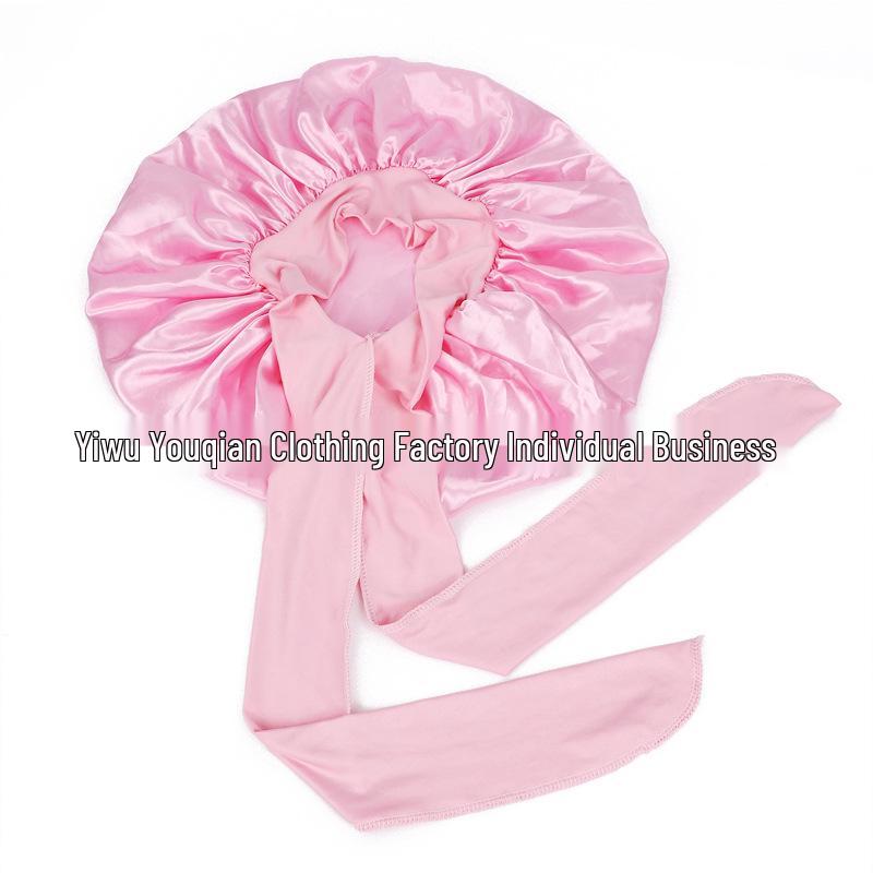 Bonetă de dormit cu fundă din satin de mătase pentru femei, transfrontalieră - Extra mare pentru îngrijirea părului