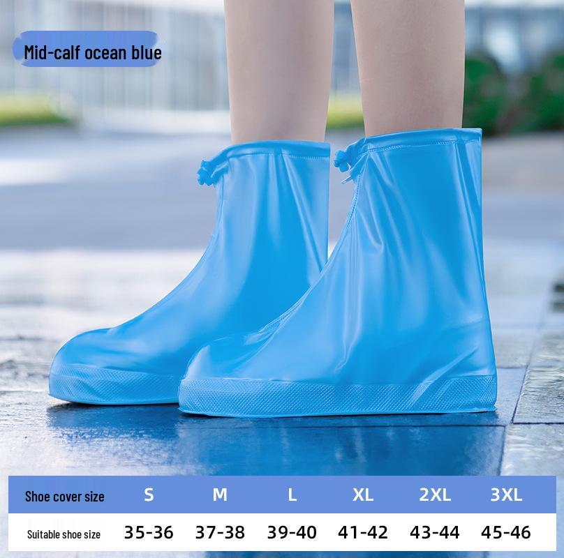 Unisex High-Top Waterproof Shoe Covers: Non-Slip, Thickened, Wear-Resistant, Sandproof & Snowproof Rain Boots.