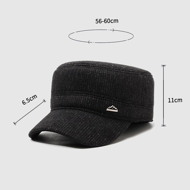 Zimní pánská čepice pro střední a starší osoby, ochrana sluchu, venkovní silná plochá čepice, táta