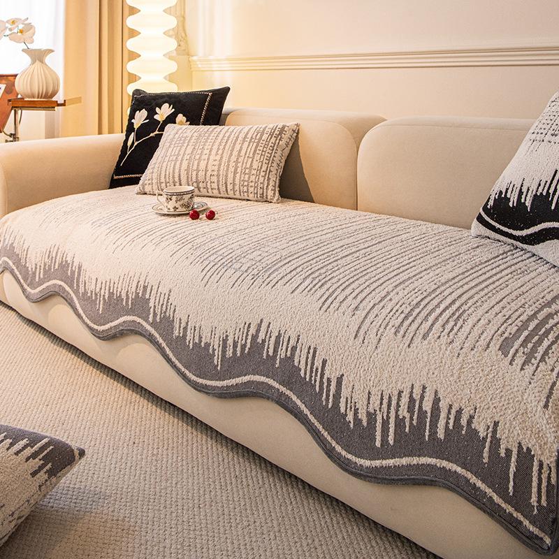 Special-Shaped Half-Sided Velvet Sofa Cushion, Winter New Non-Slip Seat Cushion, High-End Straight Row Sofa Cover Cross-Border