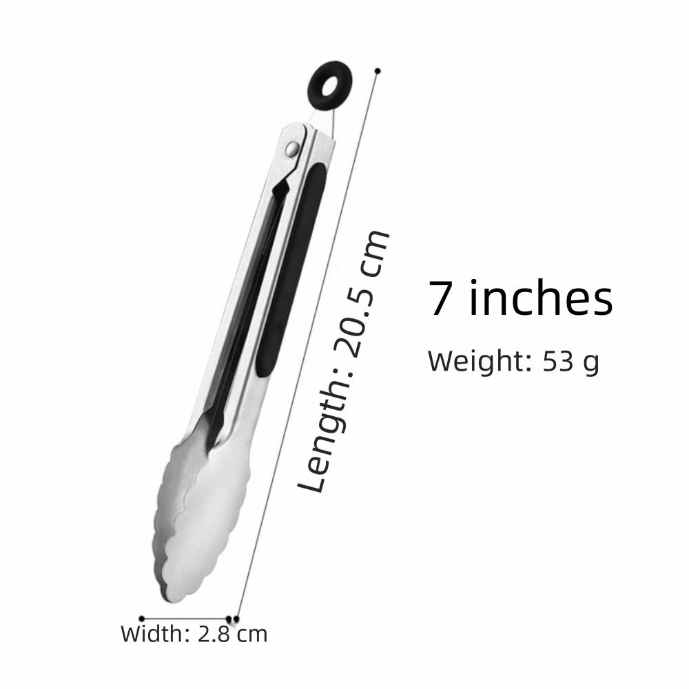 New Stainless Steel Barbecue Tongs Non-Slip Thickened Bread Tongs Lengthened Multifunctional Food Tongs Kitchen Gadgets