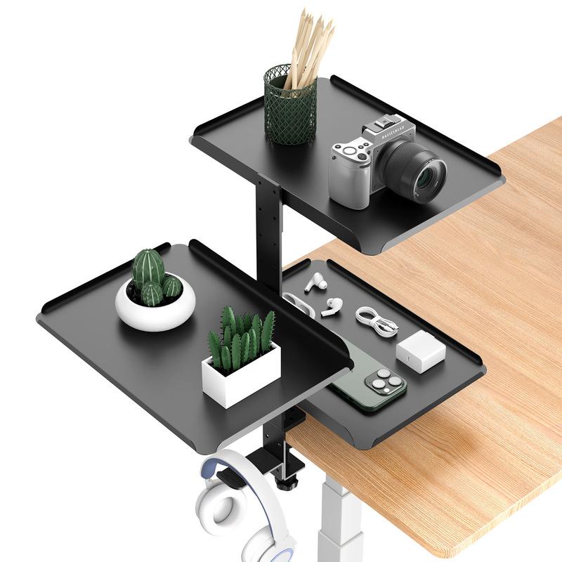 3 -Tier Multifunctional Desk Side Storage Rack Organize Your Workspace Effortlessly Adjustable Desktop Expansion Stand Cup Holde
