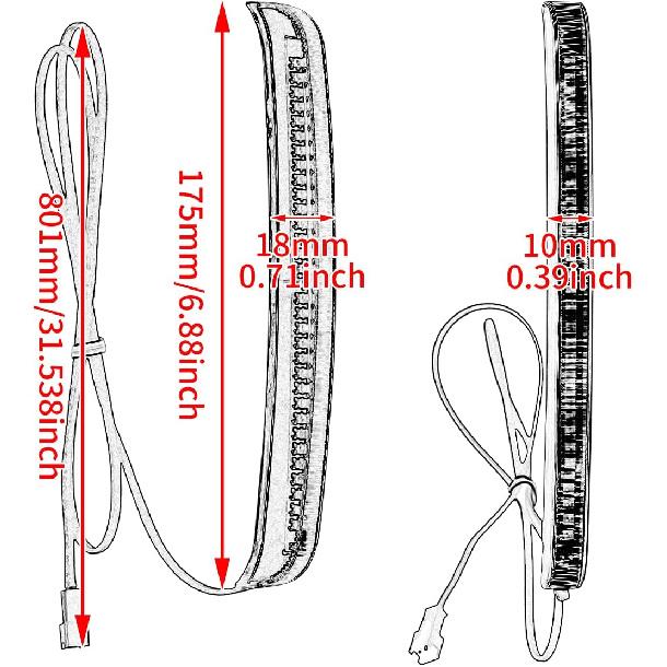 HDBUBALUS Saddlebag Tail Light LED Running Brake Sequential Turn Signal Lamp Fit for Harley Touring Street Gilde Road Gilde Road King Electra Glide