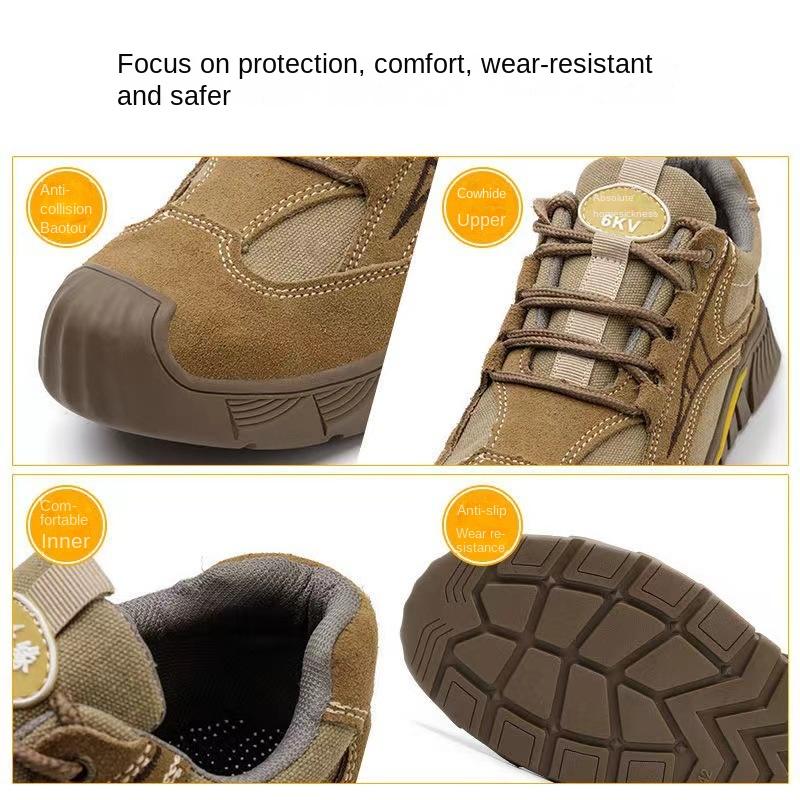 Labor Insurance Shoes Men's Anti-smashing, Anti-puncture, Oil-resistant Acid-alkali Electric Welding Work Shoes, Safety Shoes