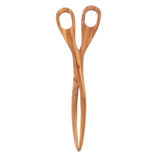 Arteinolivo Olive Wood Scissor Server (Scissor-Shaped Tongs)