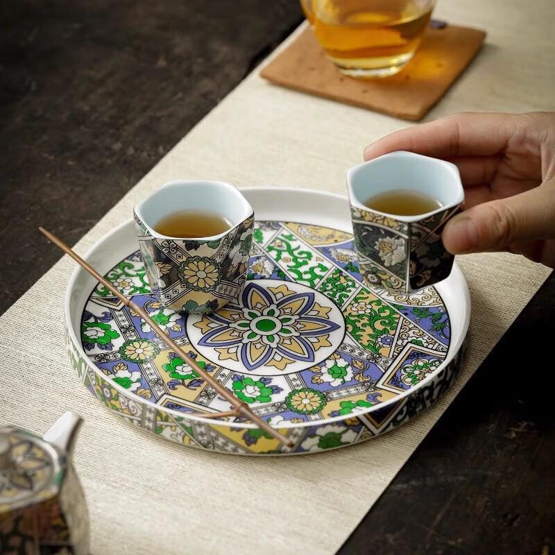 Chinese Style Enamel Ceramic Tea Set