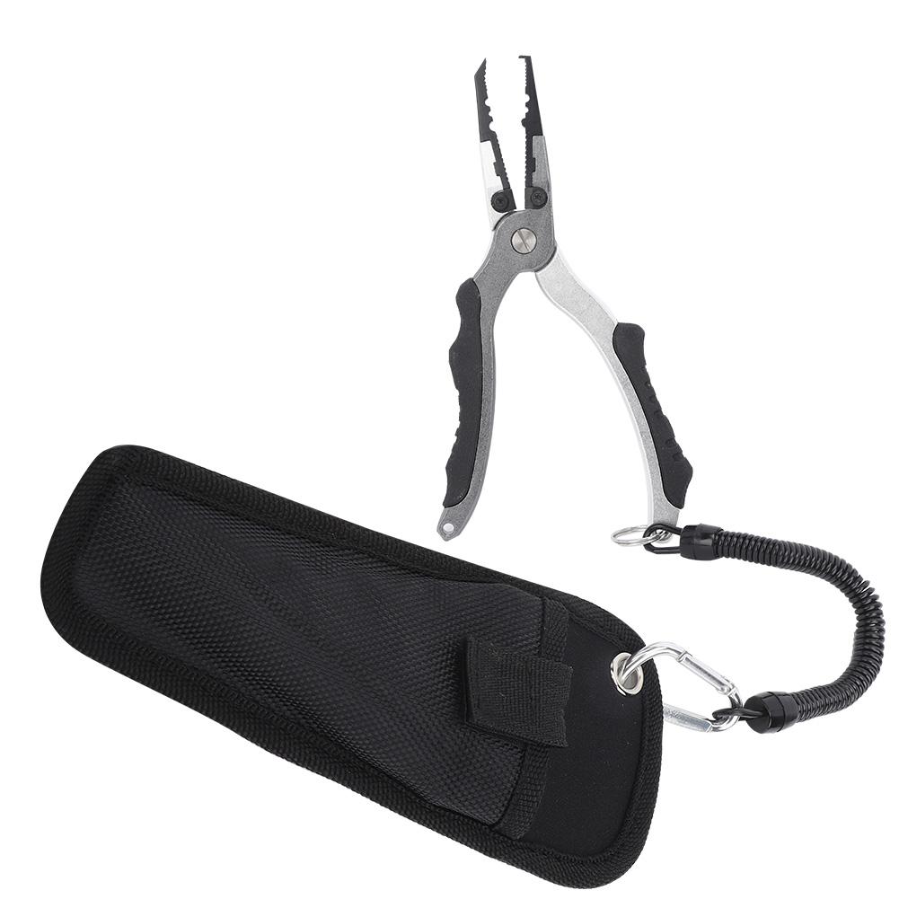 Rubber Handle Aluminium Alloy Casting Anti skid Easy Opening Ring Fishing Pliers Hook Remover Tool with Storage Bag