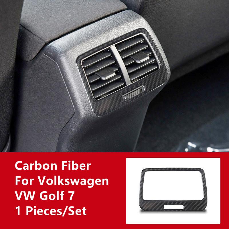 

Углеродное волокно автомобиля, задняя воздуховыпускная модификация, накладка, полоски, декоративная наклейка для Volkswagen Golf 7 MK7, интерьер чёрный