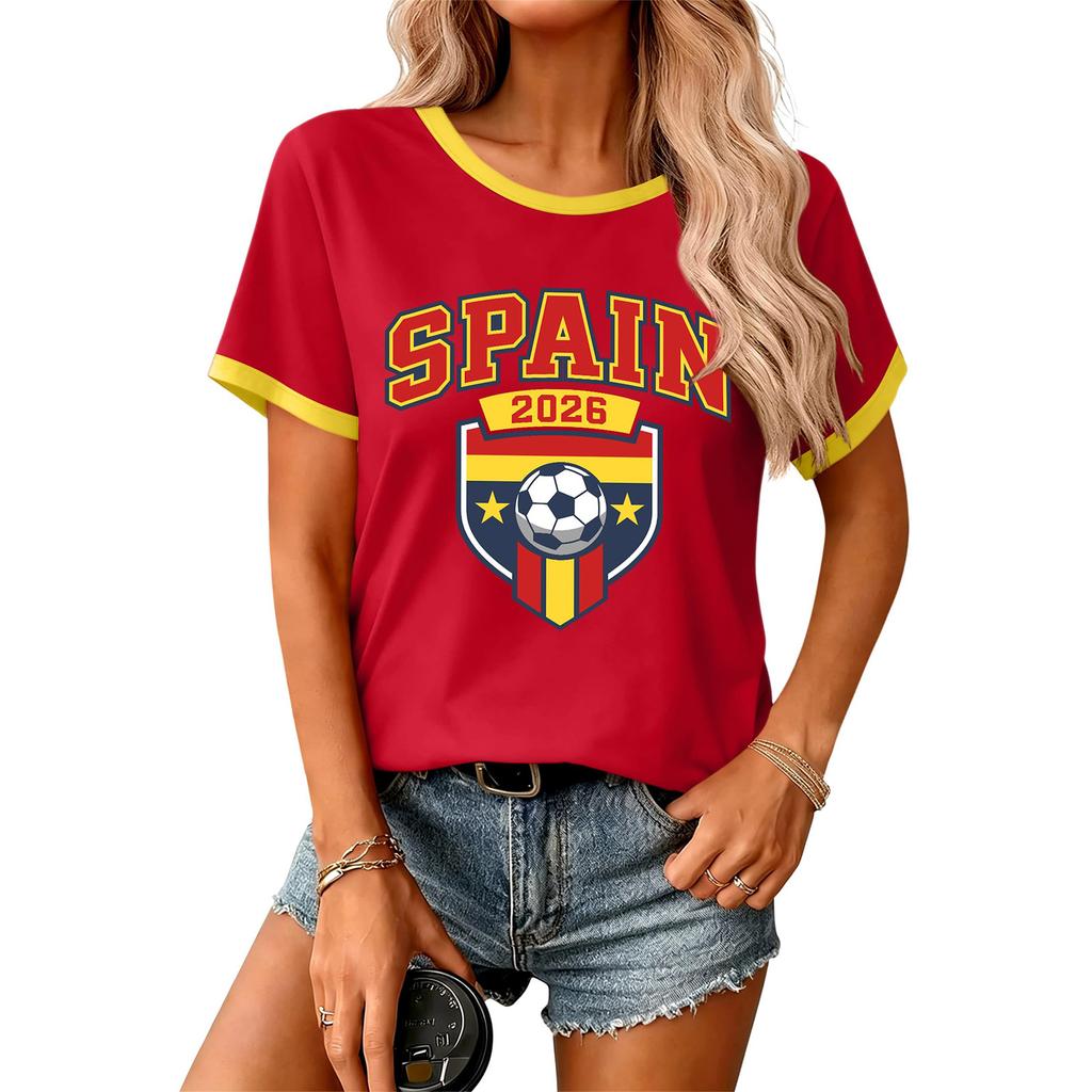Women's Casual Short Sleeve T Shirt Letter Print Crew Neck Relaxed Fit Lightweight Tee Top for Everyday Wear