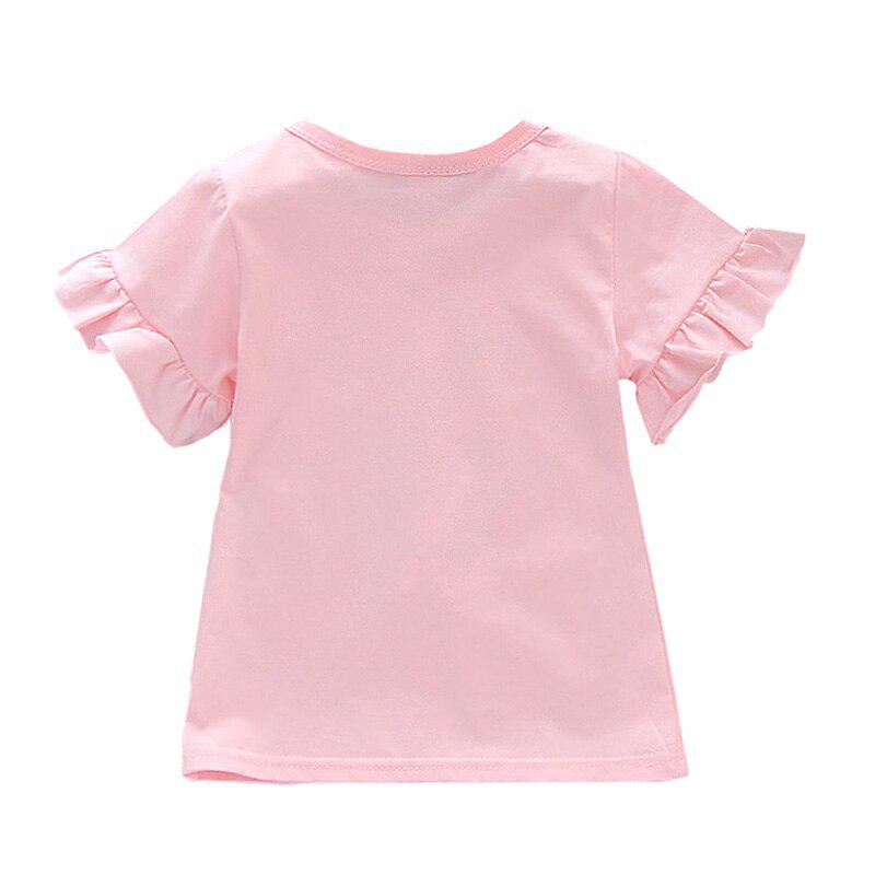 Baby Girls Sommer Bomull Letter Hjertetrykk T-skjorte Topper Bluse Kortermet Barn Uformelle T-skjorter