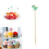100pcs Cute Dinosaur Wooden Skewers 12cm Party Food Sticks Decorative Drink Picks for Themed Celebration