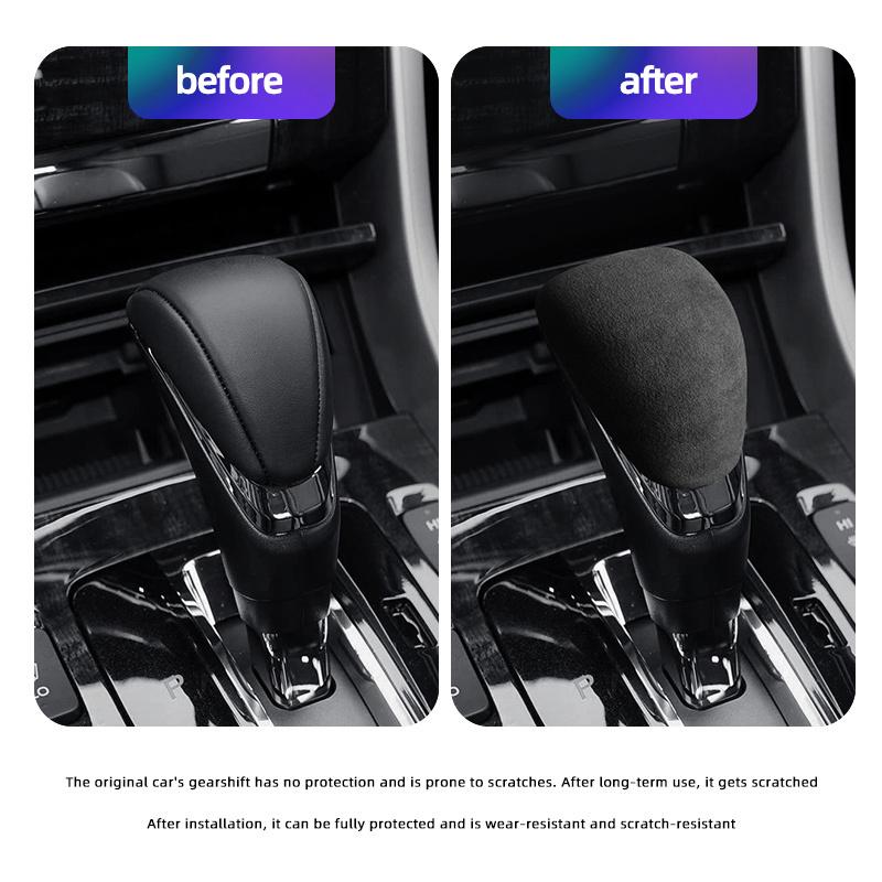 For Honda Accord 9/9.5 Alcantara Suede Gear Shifter Gear Protector Head Cover Car Gear Head Shift Knob Handle Cover Trim Sticker