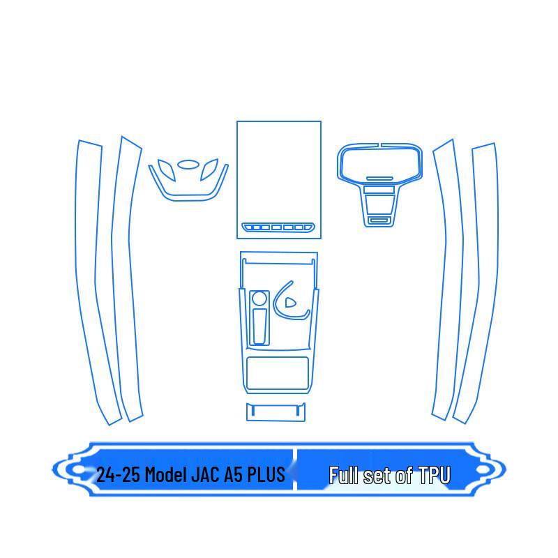 JAC A5 Plus Navigation Screen Protector & Gear Panel Film for 2024–25 Models