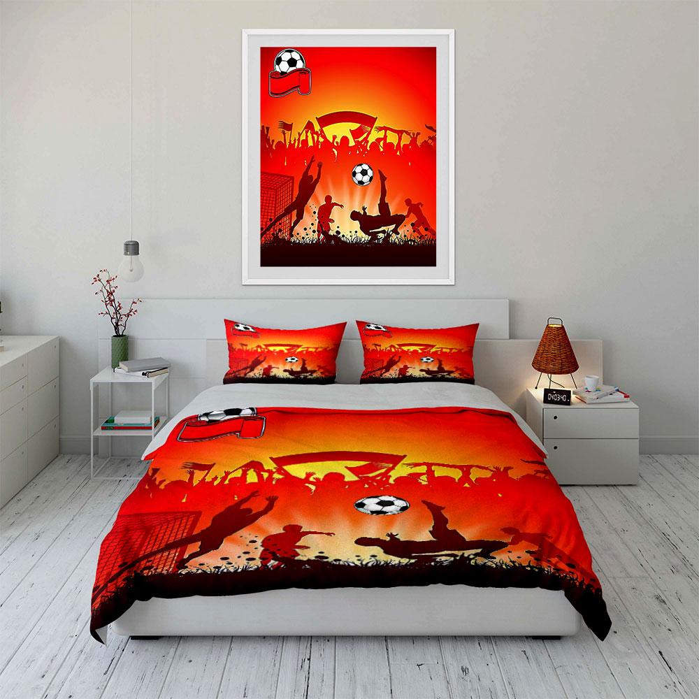 Soccer Theme Bedding Set Bedding Duvet Cover Set Duvet Cover Pillowcases (1 * Duvet Cover 2 * Pillowcases, Without Duvet Insert)