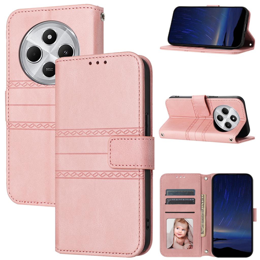 For Xiaomi Poco C75 4G/Redmi 14R 5G/14C 4G Case Wallet PU Leather Imprinted Pattern Phone Cover