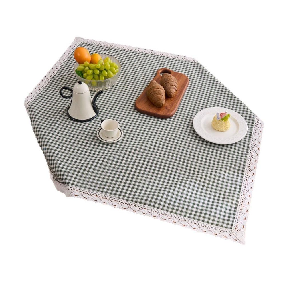 Karomuster Klein Frisch Pastoral Tischdecke Tischdecke Haushalt Abdeckung Handtuch Spitze