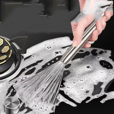 Kalınlaştırılmış Tencere Yıkama Özel Fırçası, Mutfak Özel Uzun Saplı Fırça, Tencere Sihirli Aleti, Sıcak Tencere İpek Yıkama Tencere Fırçası İpek Dökülmeyen
