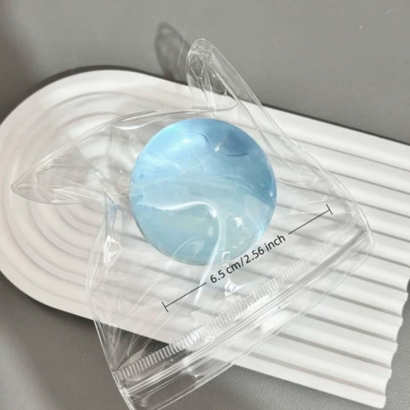 1Pcs Soft Transparent Coconut Maltose Squeeze Ball Stress Relief Fidget Toy for Classroom Quiet Fidgeting Use
