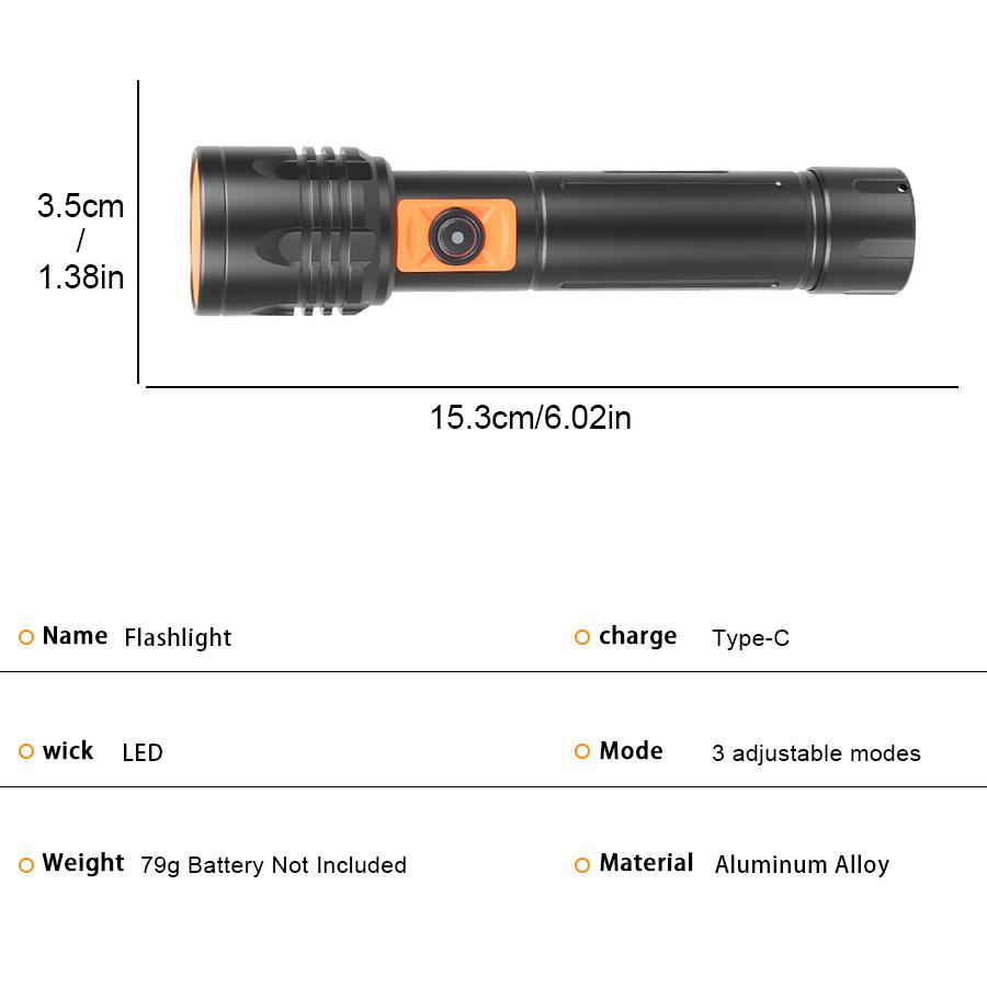 Super Bright LED Flashlight Rechargeable Outdoor Long-range Zoom Torch Alum Alloy Safety Light Camping Waterproof Lantern Lamp