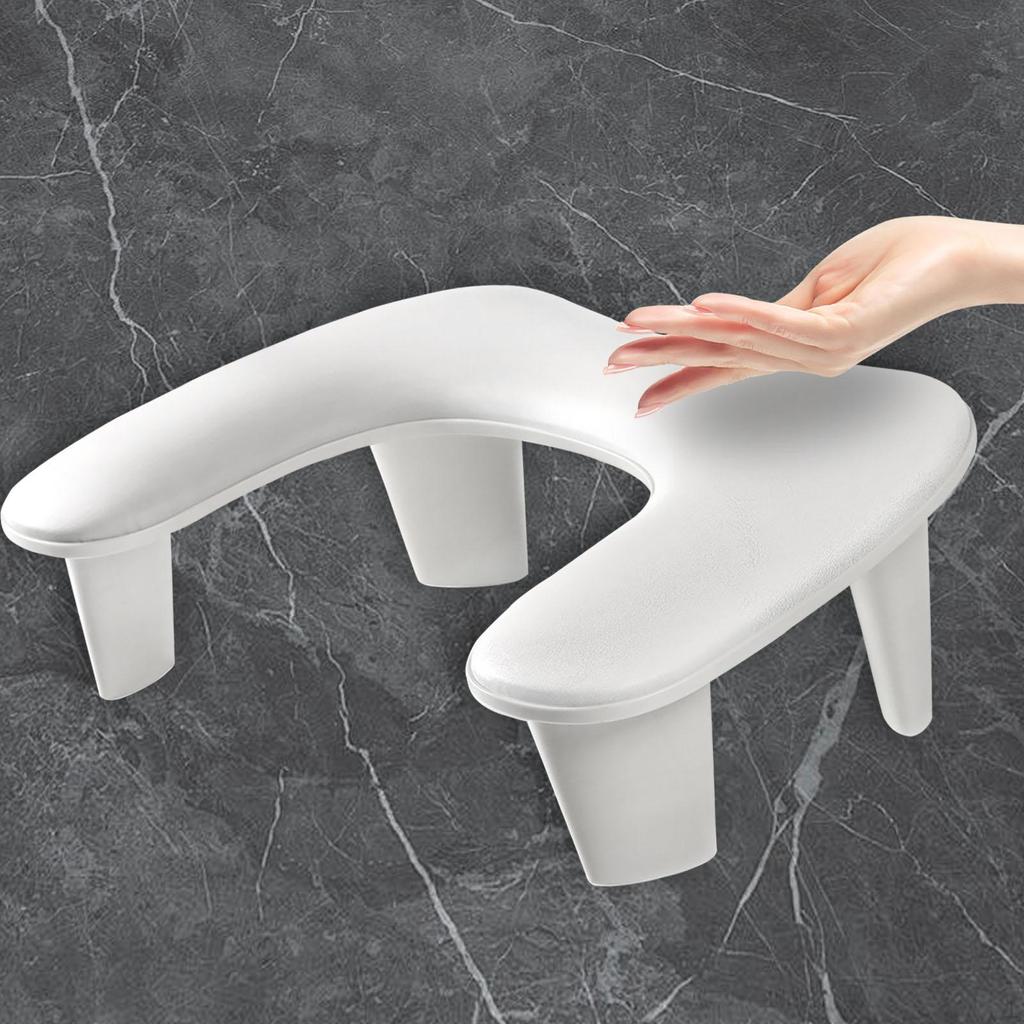 PU Leather U Shaped Arm Rest, Detachable, Comfortable Nail Hand Rest Non Slip for Home DIY Acrylic