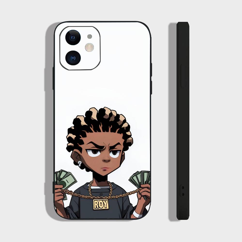 Cartoon The B-Boondocks For IPhone 15 16 14 Plus 13 12 11 17 Pro Max 17 Air Black Soft Phone Cover