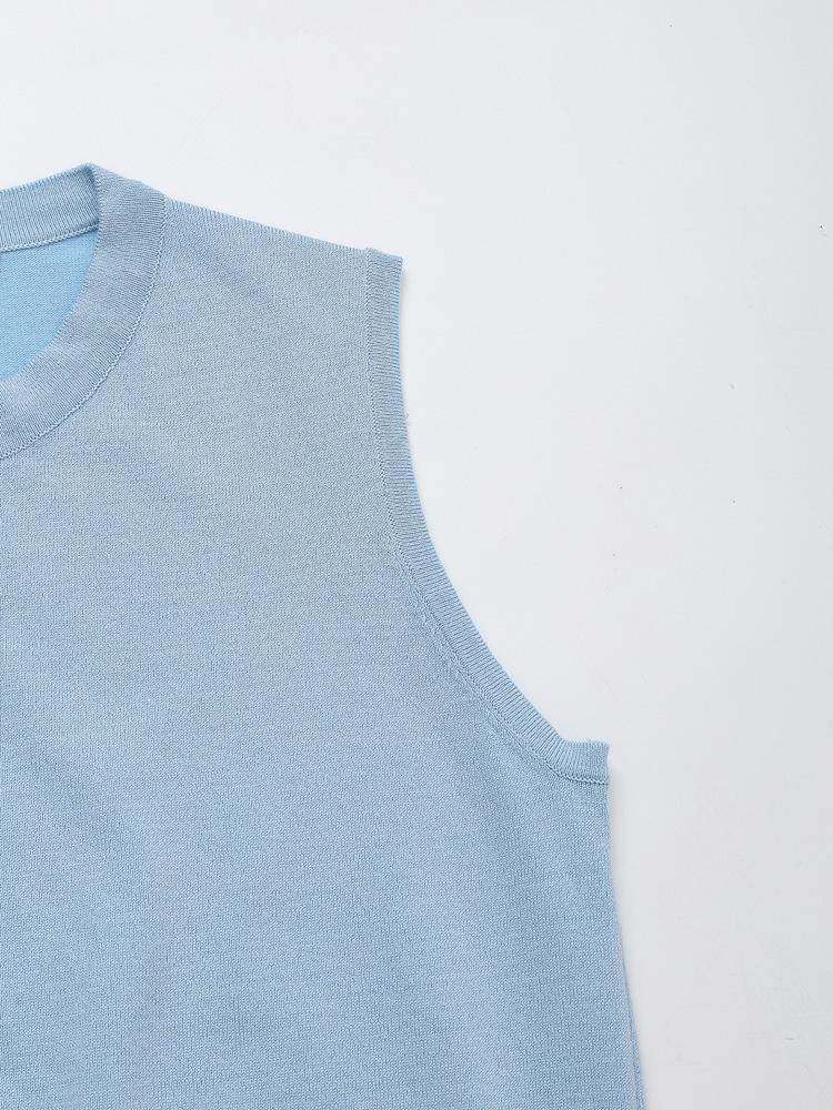 French Spicy Girl Style Sleeveless Ribbed Knitwear Vest