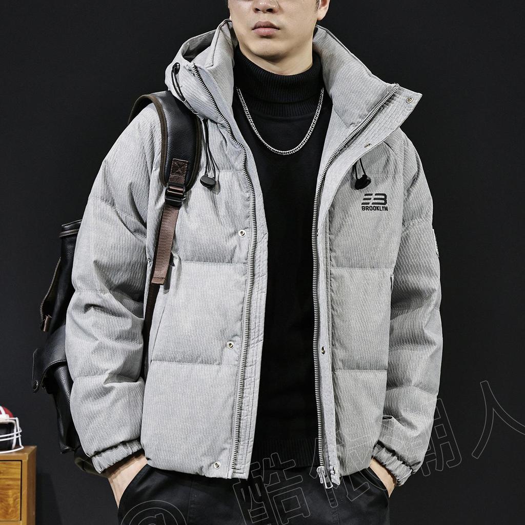 Men's Hooded Winter Jacket: 90% White Duck Down, 2025 High-End American Style, Warm & Trendy Outerwear, Plus Size Available.