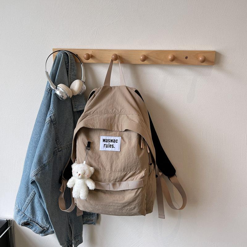 2025 summer Korean lazy wind backpack high school college student high value schoolbag fashion trend simple backpack