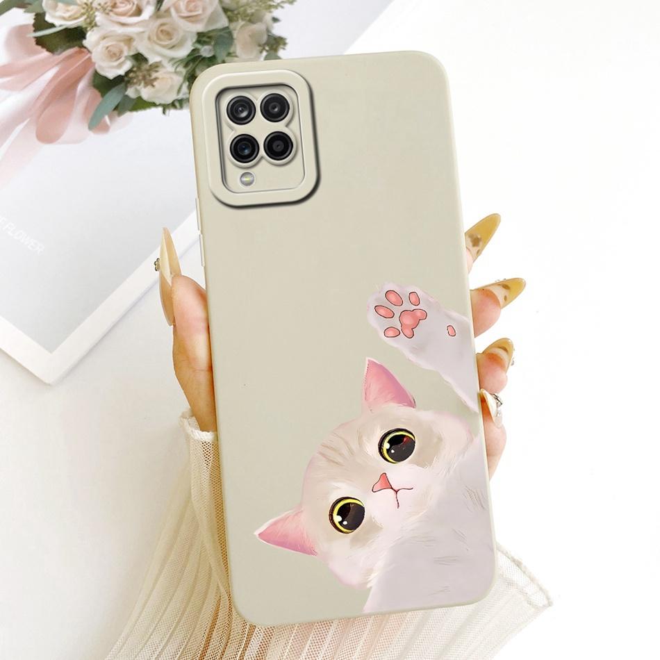 For Samsung Galaxy A12 M12 SM-A125F A127F Cute Cat Flower Butterfly Cartoon Phone Case Shockproof Soft Silicone Cases