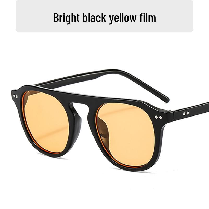 Trendy Women's Retro Round Frame Anti-UV Sunglasses