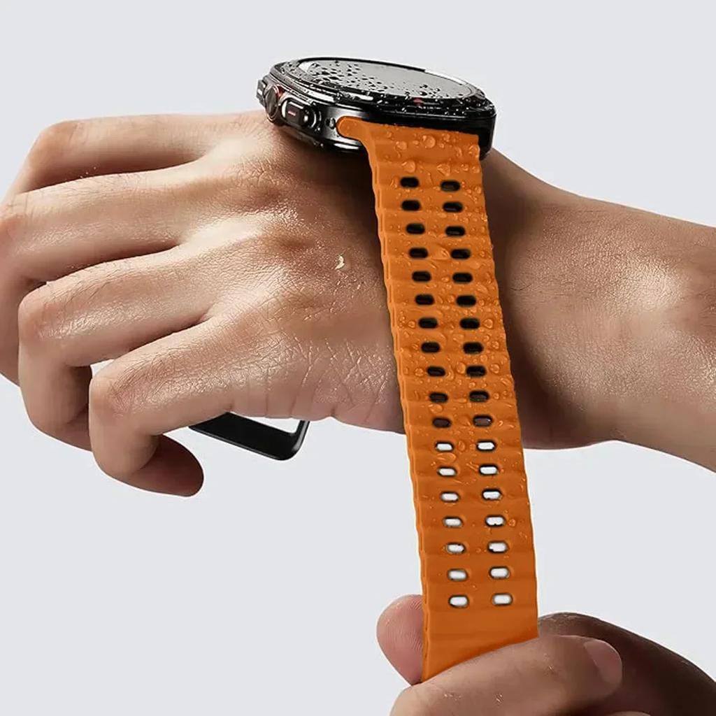 NEW Marine Silicone Strap For Samsung Watch 7 Ultra 47mm Bracelet No Gaps Sport Two-tone Band for Galaxy Ultra Watchband Straps