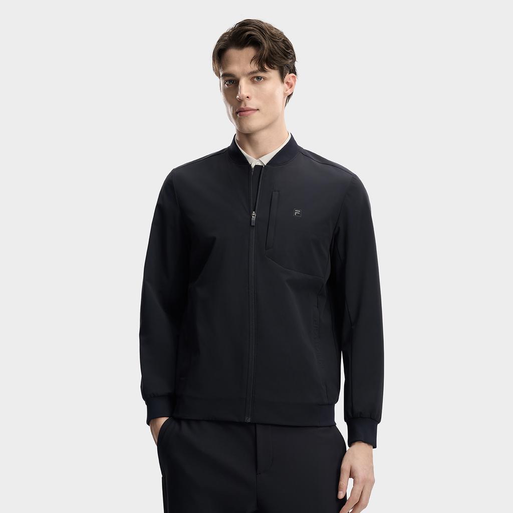 Fila White Fashion Simple Classic Retro Casual Light Business Versatile Comfortable Textured Woven Jacket Men Jackets Legendary-Blue F11M613702FNV
