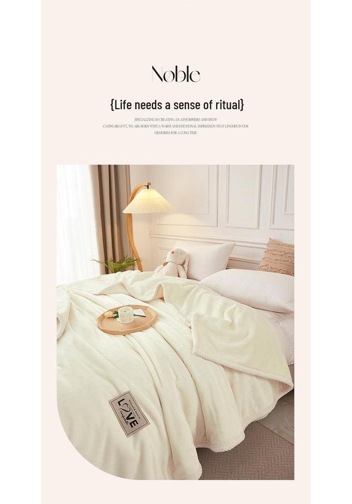 Solid Color Thickened Fleece Blanket – Cozy, Warm, and Perfect for Office Naps and Seasonal Gifts